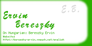 ervin bereszky business card